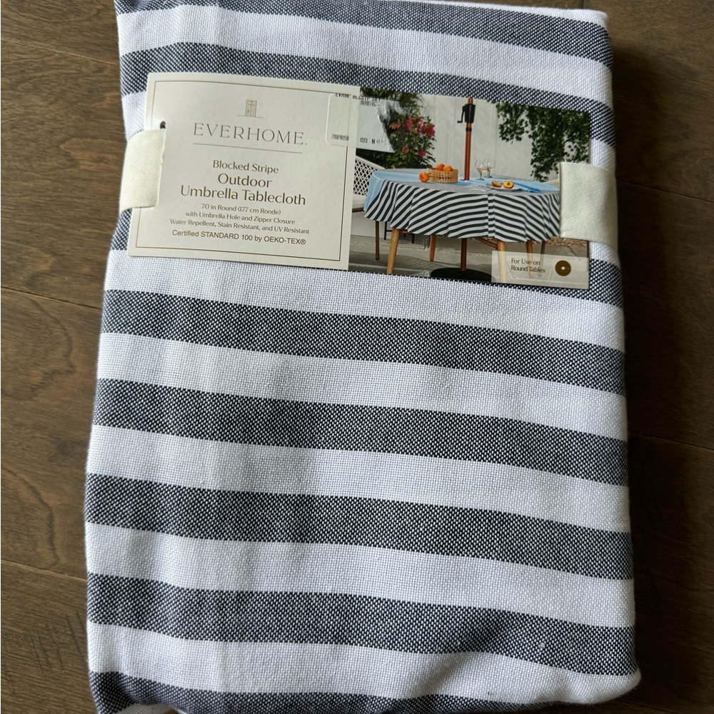 Black and White Striped Tablecloth